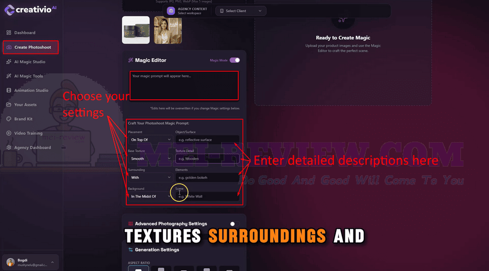 Creativio-AI-2-0-Demo-2-settings