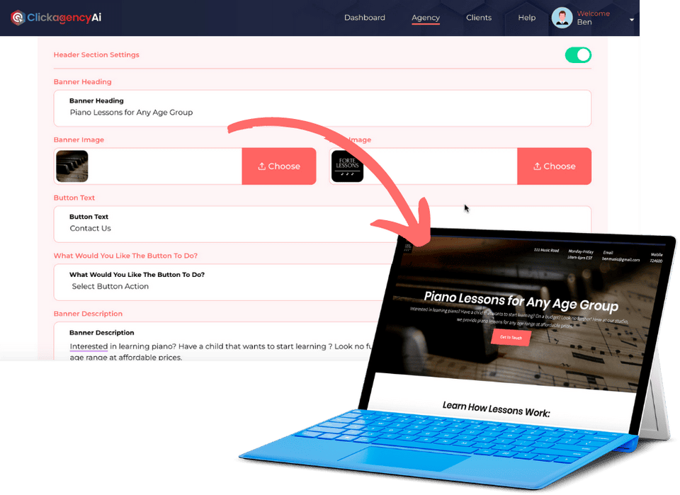 ClickAgencyAI-Demo-4-customize-lead-page
