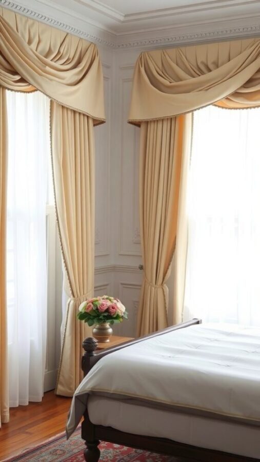 31 Stunning Curtain Ideas to Transform Your Bedroom 8 Elegant classic pinch pleat curtains in a bedroom