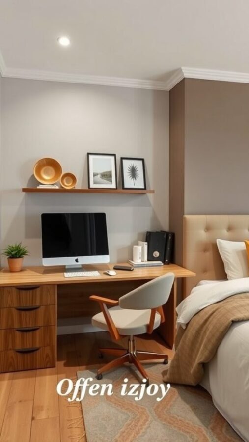 45 Inspiring Bedroom Ideas for Every Style 36 Stylish home office setup in a cozy bedroom