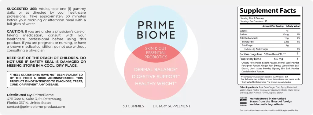 PRIMEBIOME LABEL