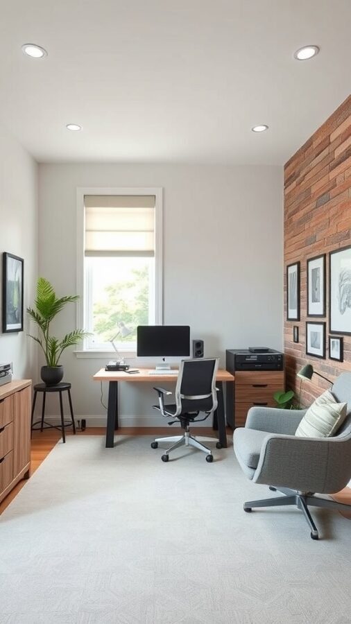 19 Inspiring Home Office Ideas You Need to Try 10 A modern home office with soundproofing elements.