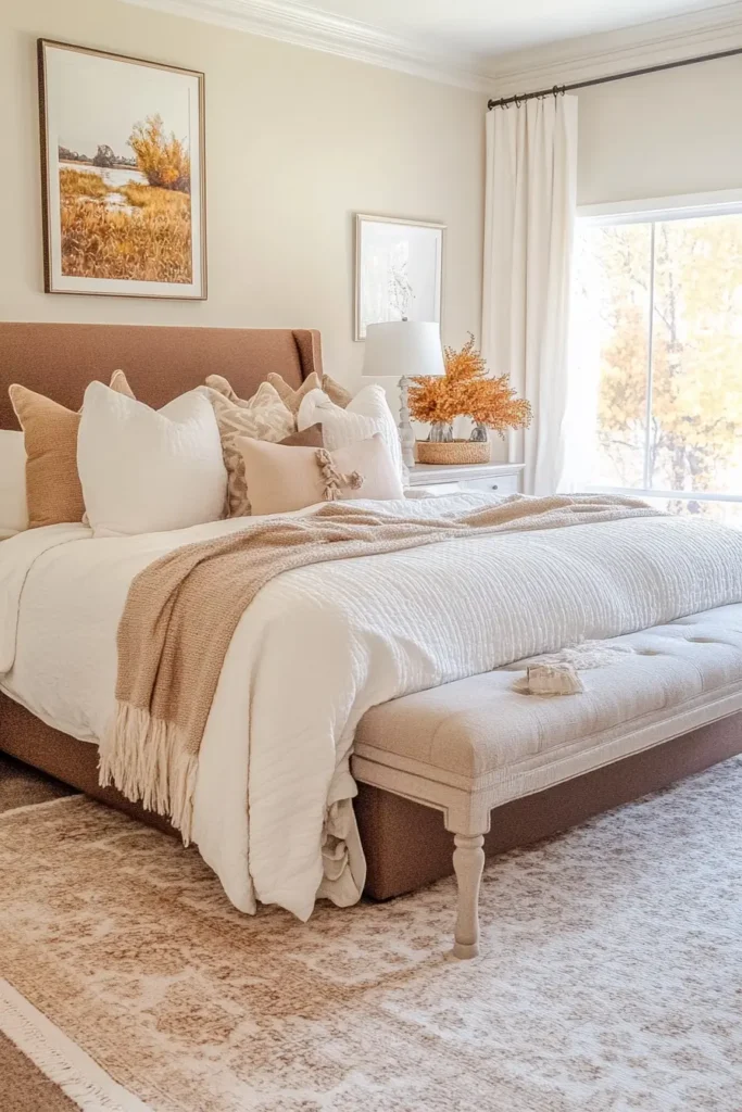 Pink fall bedroom decor offering a soft take on autumn style 683x1024 1