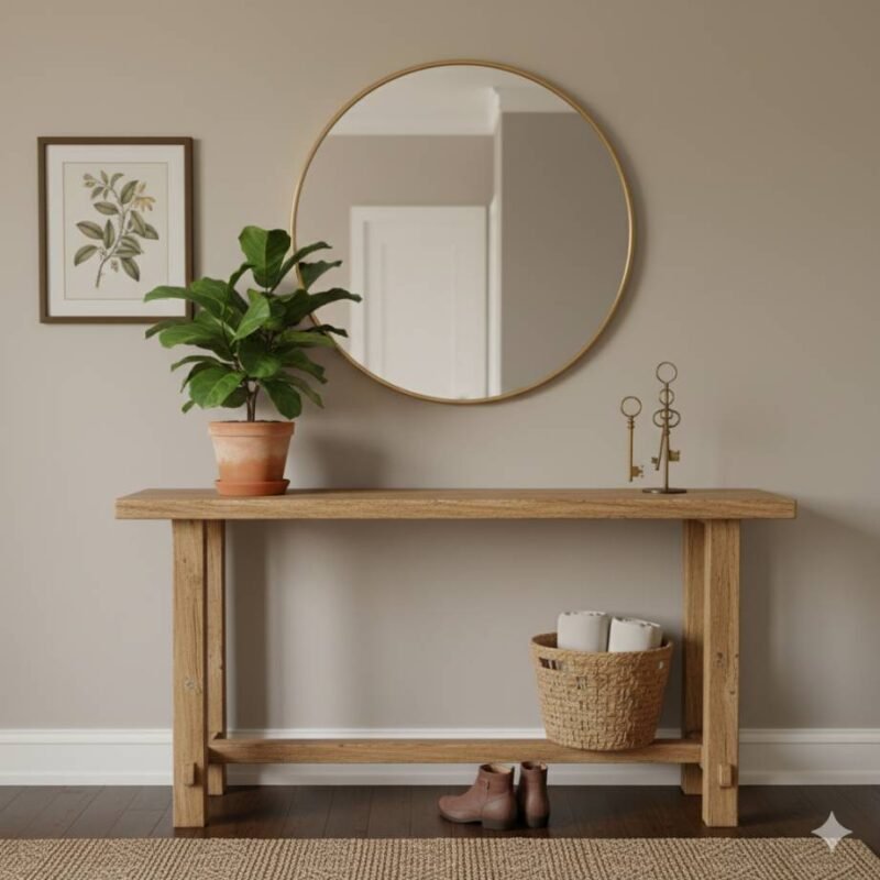 A charming entryway with a console table