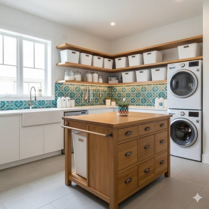 A functional laundry room with smart