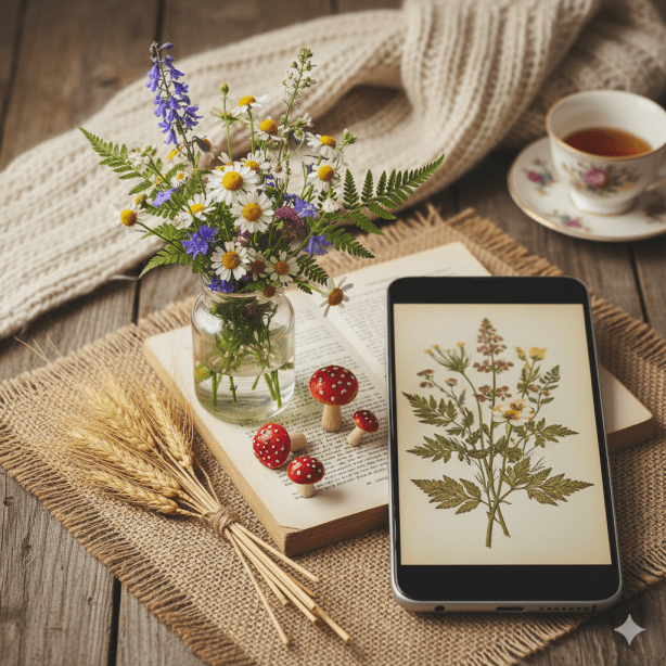 Cottagecore A romanticized interpretation of rural life featuring cozy elements like wildflowers woven textures mushrooms and quaint countryside scenes