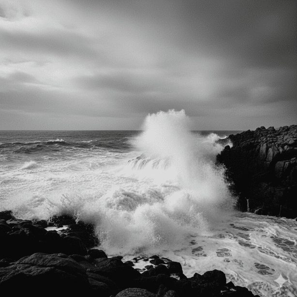 Monochrome High contrast images or patterns using only shades of black white and gray for a sophisticated classic look