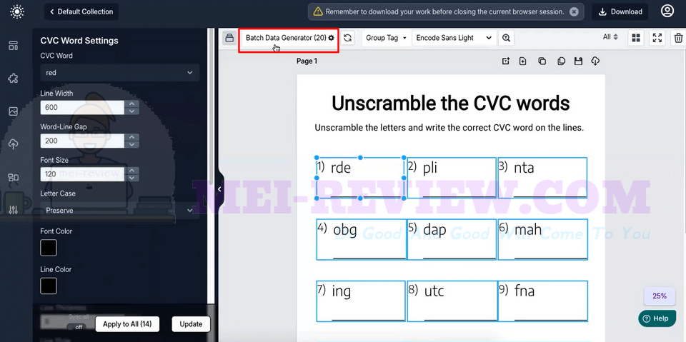 CVC-Worksheets-Generator-Demo-4-batch