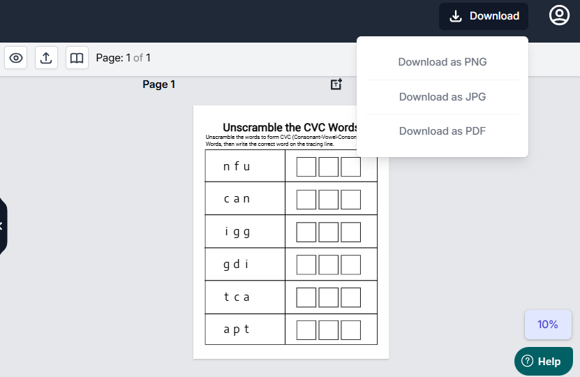 CVC-Worksheets-Generator-Step-3-Download