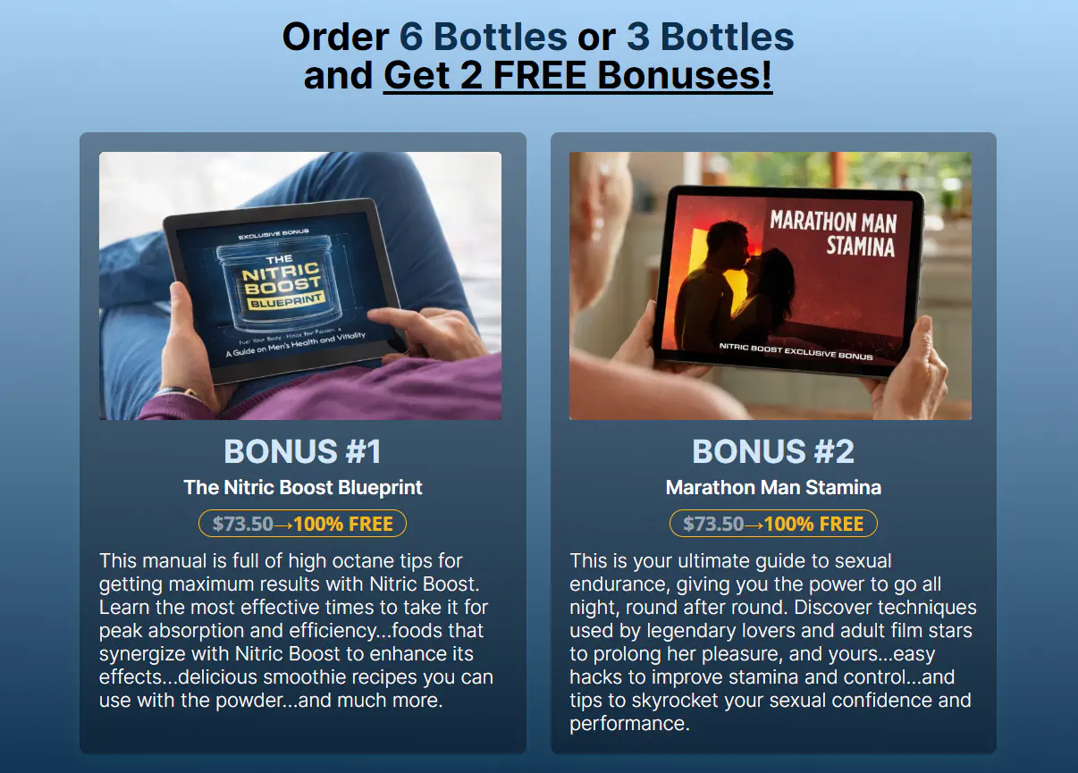 Exclusive Bonuses with Nitric Boost