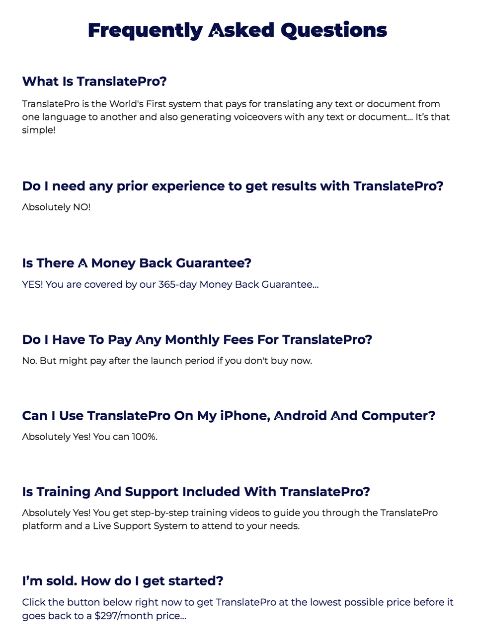 TranslatePro-FAQ
