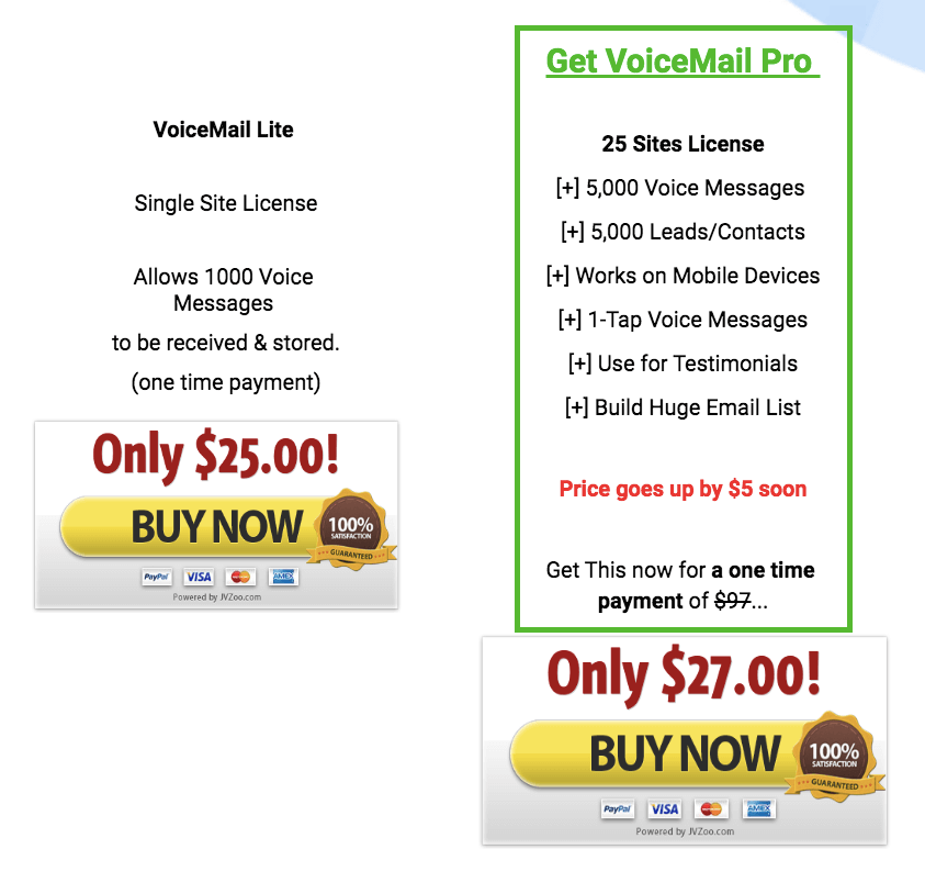 VoiceMail-Pro-Plans