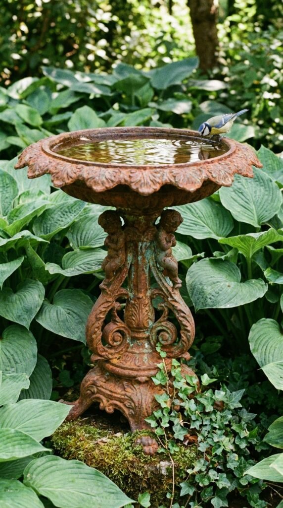Birdbath with songbird 202603222242