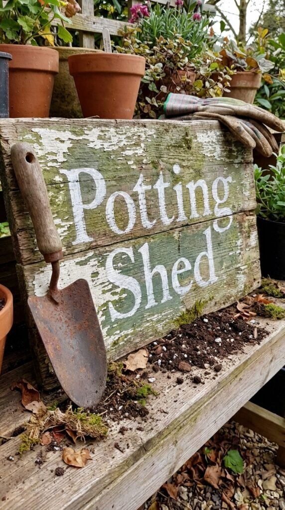 Hand painted garden sign 202603222239