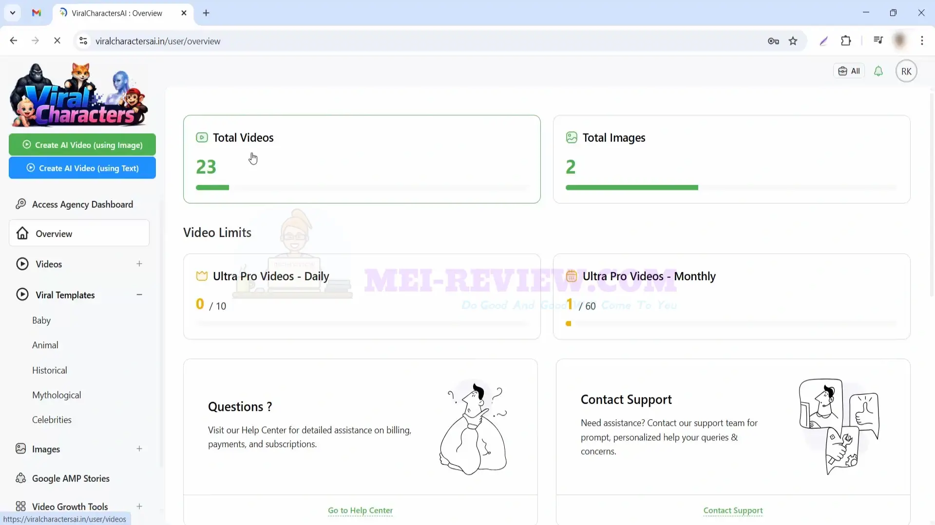 Viral-Characters-Demo-1-dashboard