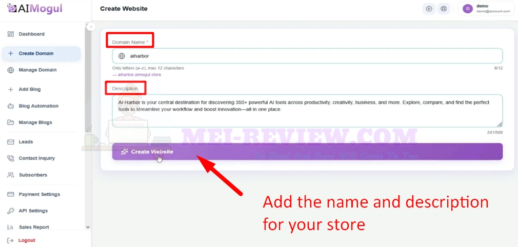 AI-Mogul-Demo-1-create-website