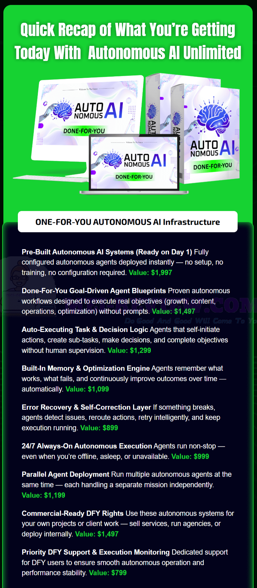Autonomous-AI-OTO-3-DFY-pricing-recap