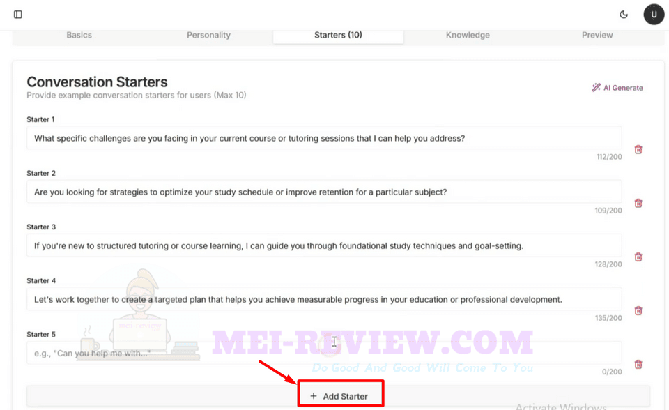 GPT-Store-Builder-Demo-14-Edit-Starters