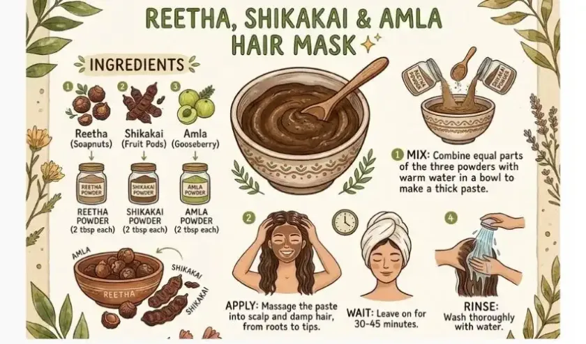  Reetha Shikha Kai and Amla Mask