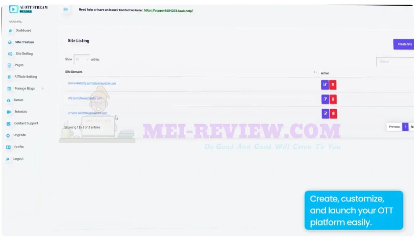 AI-OTT-Stream-Builder-Demo-3-websites