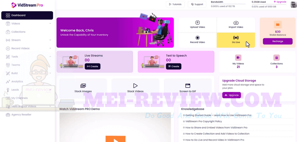 VidStream-Pro-demo-1-dashboard