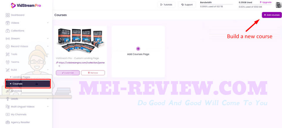 VidStream-Pro-demo-15-build-course