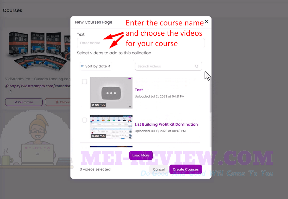 VidStream-Pro-demo-16-choose-videos-for-course