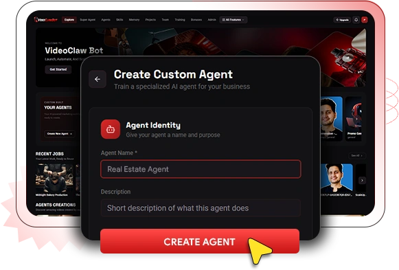 VideoClawBot-Feature-1-Custom-Agent