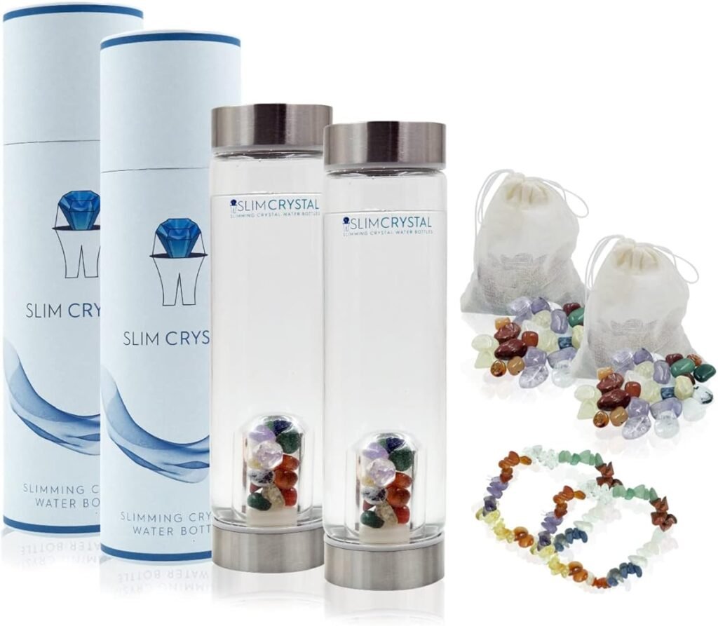 SlimCrystal water bottle and crystals