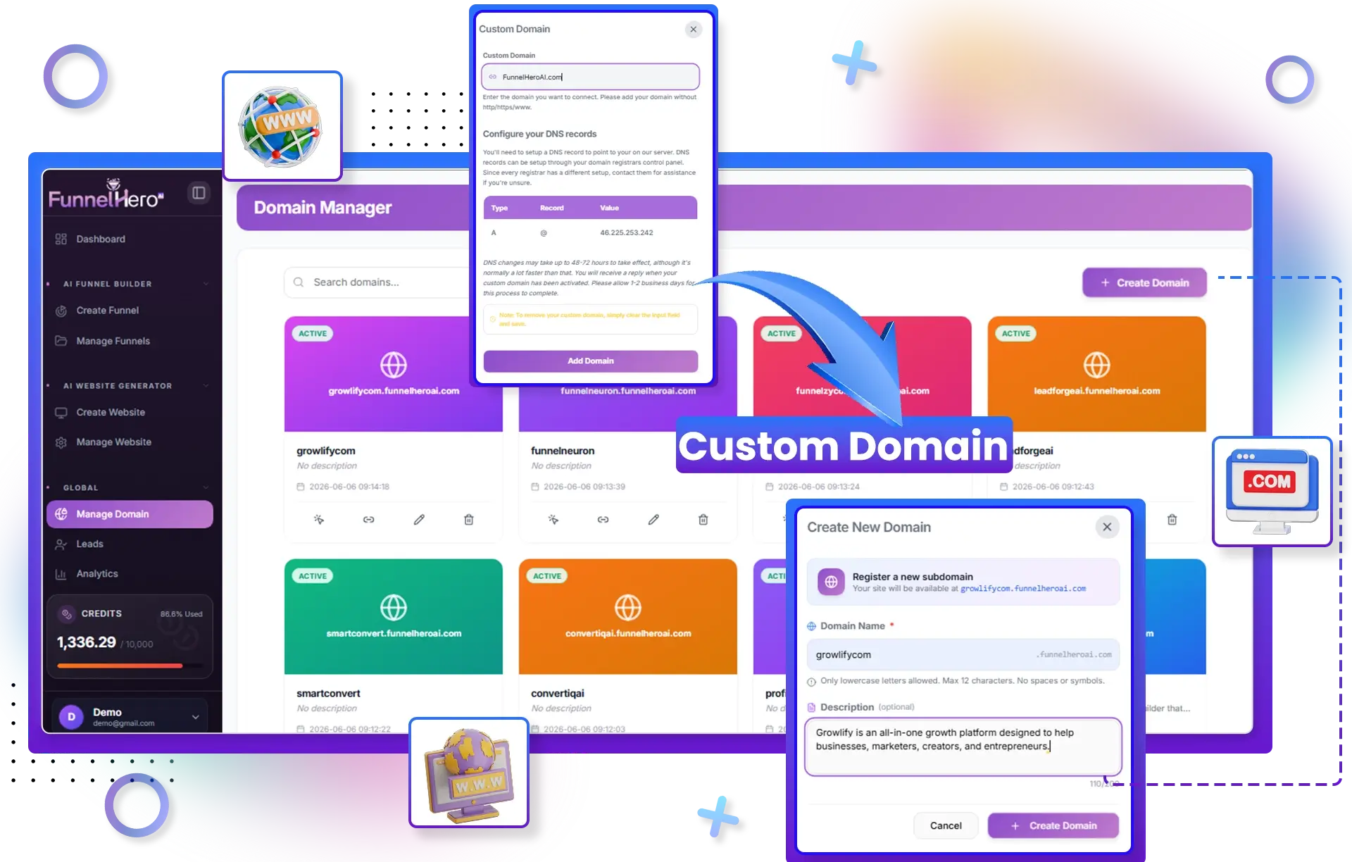 FunnelHero-AI-Feature-15-Domain