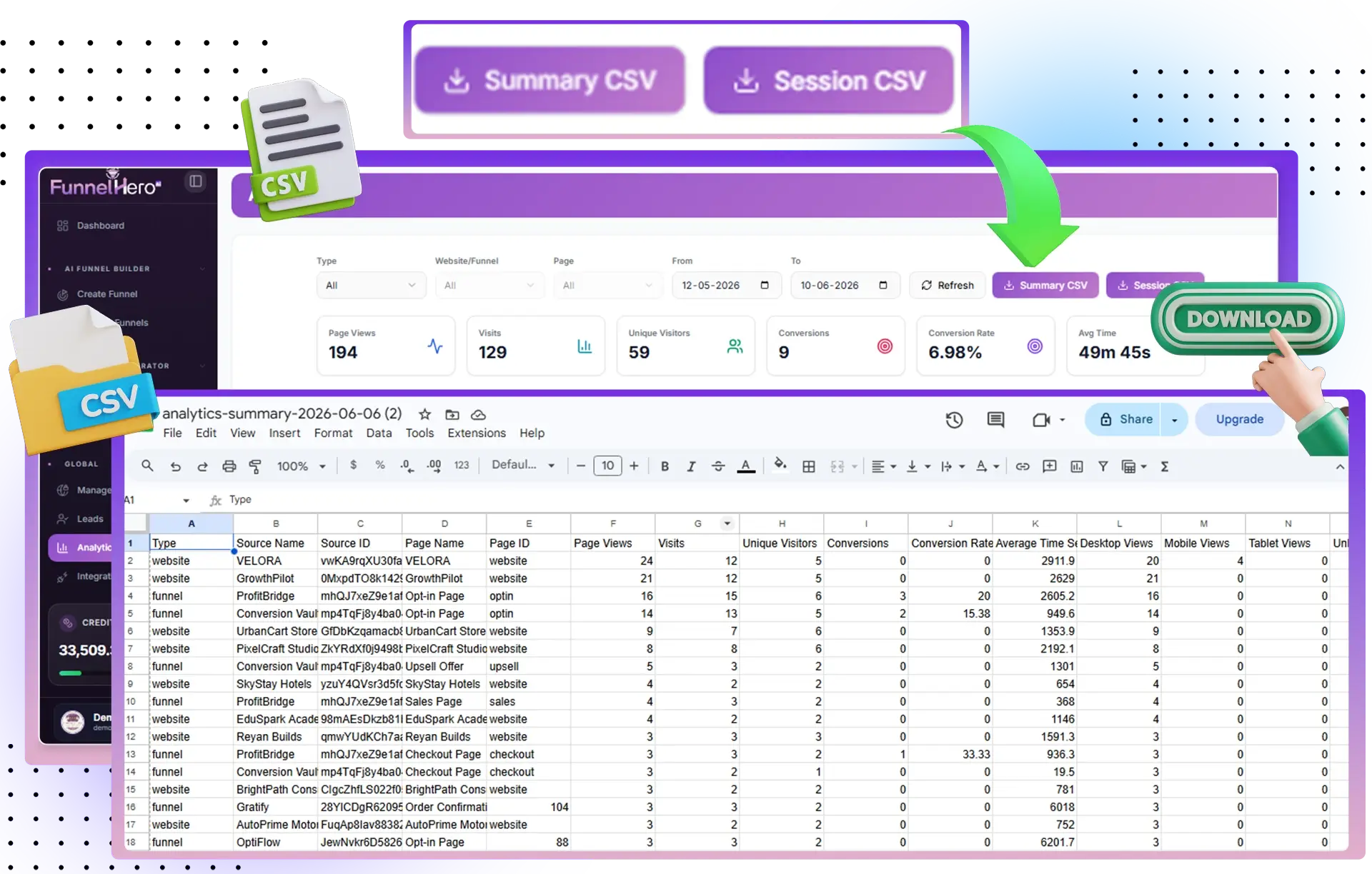 FunnelHero-AI-Feature-25-CSV