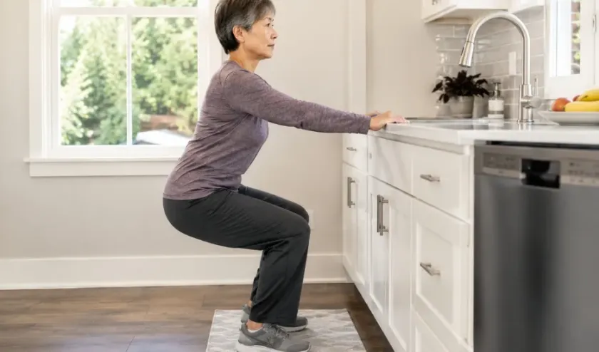 Supported Squats At The Kitchen Sink