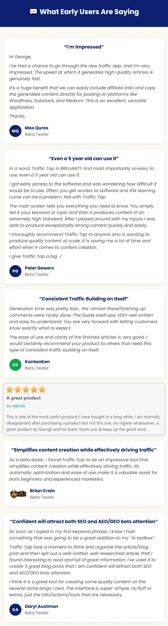 Traffic-Tap-Feedback