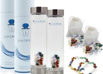SlimCrystal water bottle and crystals