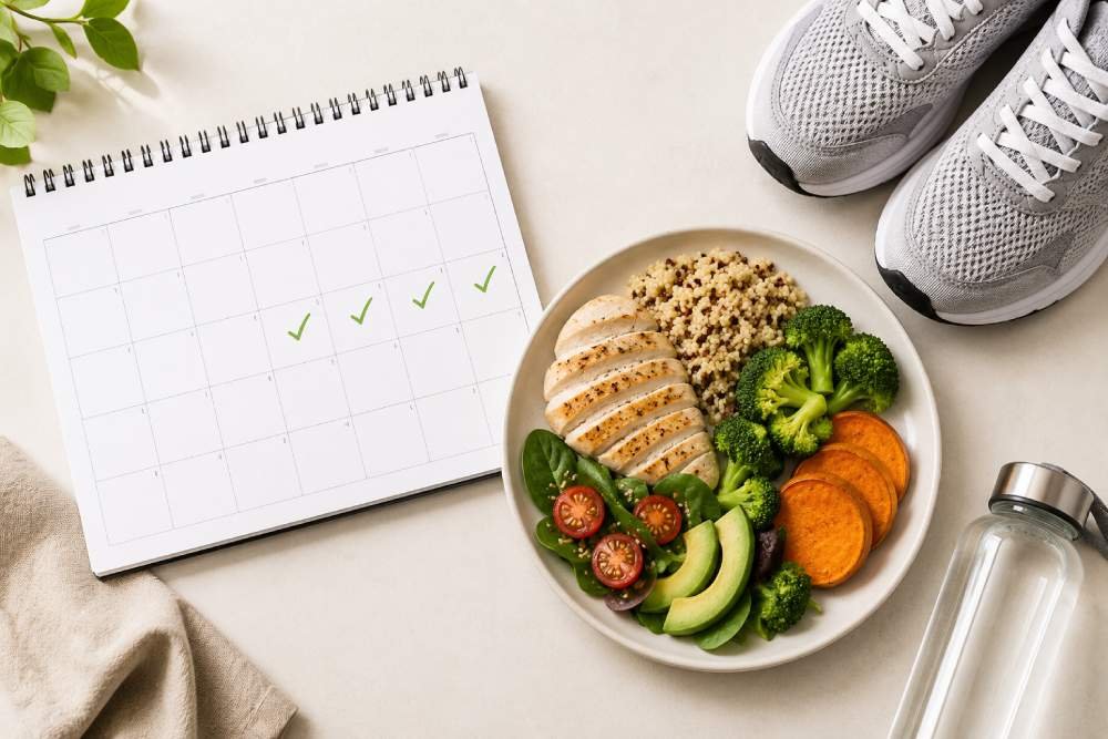 90j 30 day weight loss plan with balanced meals and consistent exercise habits