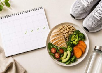 30 day weight loss plan with balanced meals and consistent exercise habits