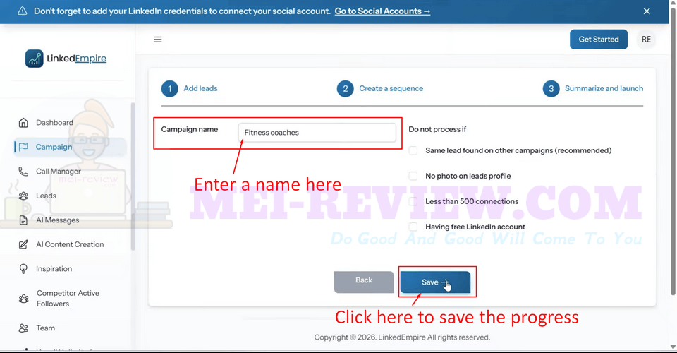 LinkedEmpire-demo-20-progress