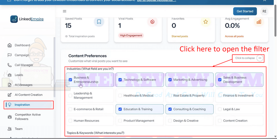 LinkedEmpire-demo-28-filter