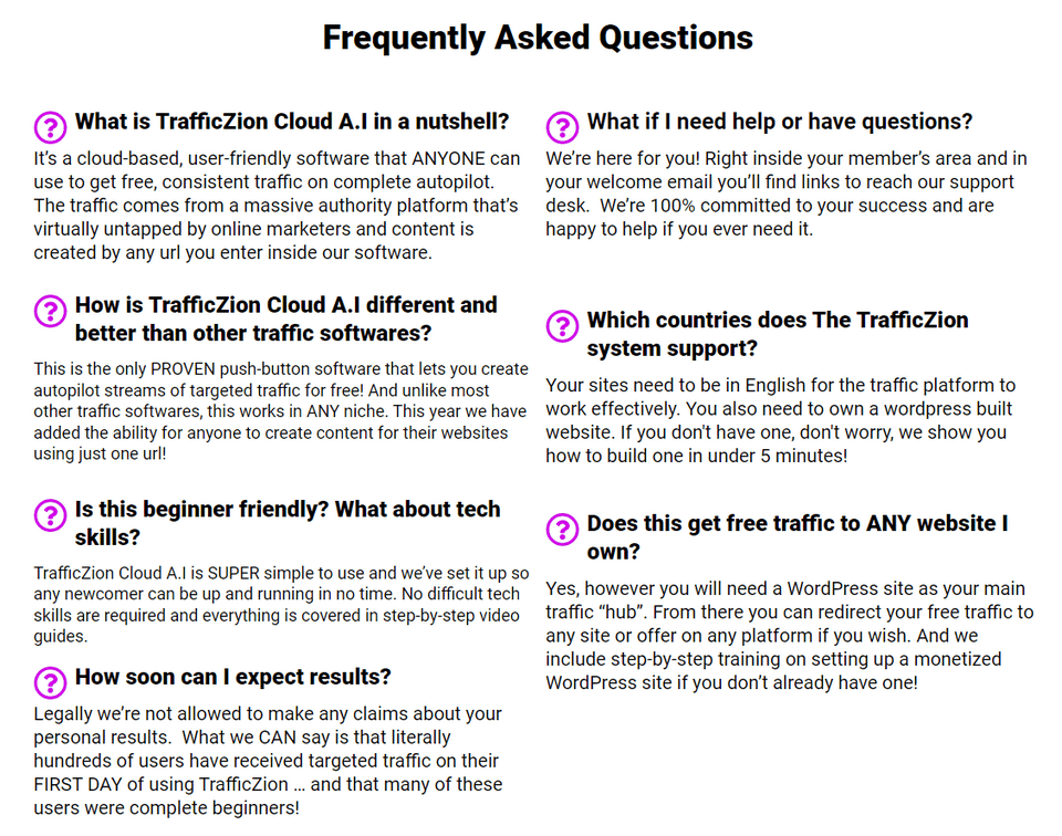 Trafficzion-Cloud-A.I-Review-FAQ