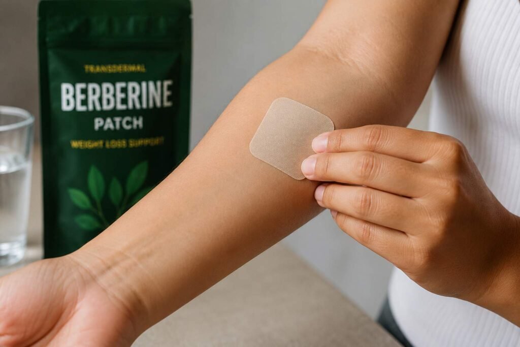 How to Lose Weight With Berberine Patches: Complete 2026 Guide 1 Applying a berberine weight loss patch to the forearm for transdermal delivery