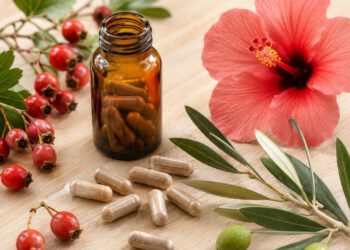 Top-rated cardio supplement capsules with natural heart-health ingredients including hawthorn and hibiscus