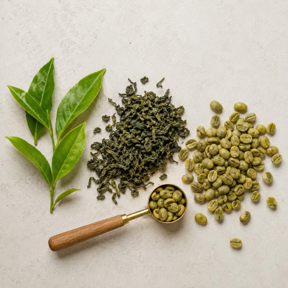 green tea Green tea extract and green coffee bean ingredients used in Tea Burn weight loss formula