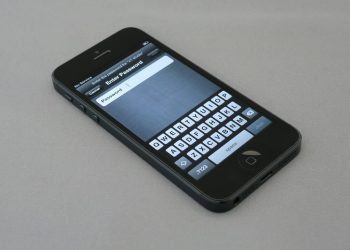 turned-on iPhone 5