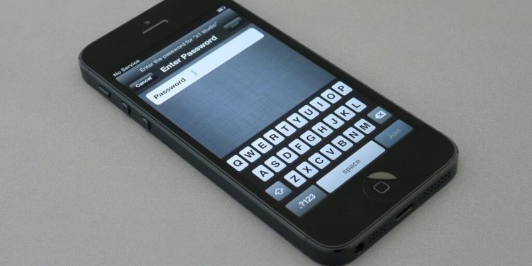 turned-on iPhone 5