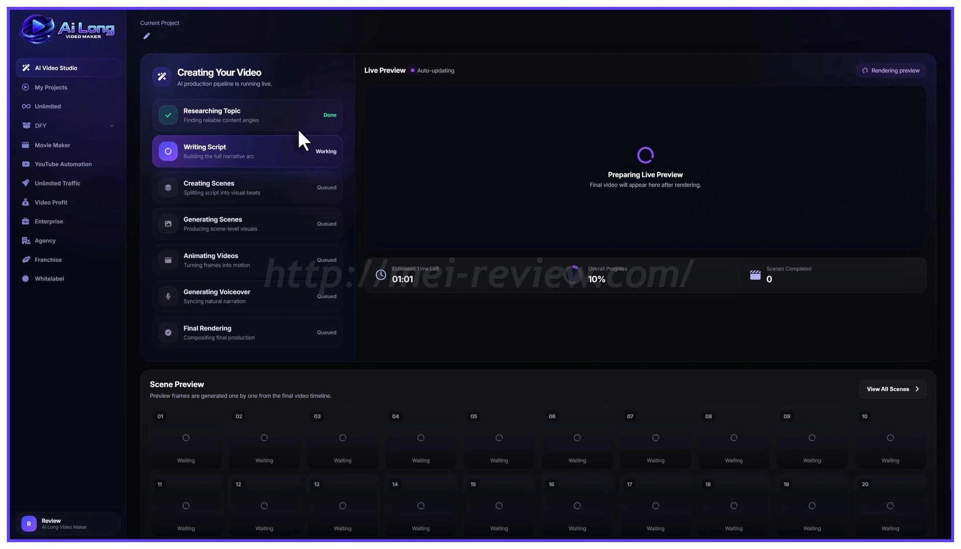AI-Long-Video-Creator-Demo-5-Production-Timeline