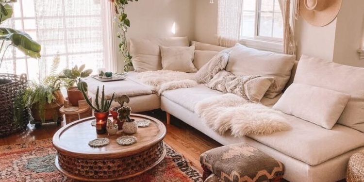 Boho Botanica Sun Drenched Calm Earthy Living Room