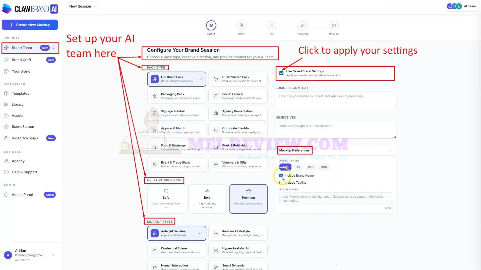 Claw-Brand-AI-Demo-3-settings