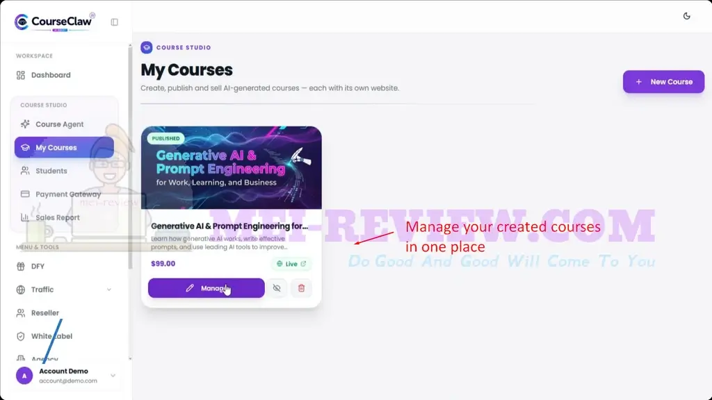 CourseClaw-AI-Demo-11-manage