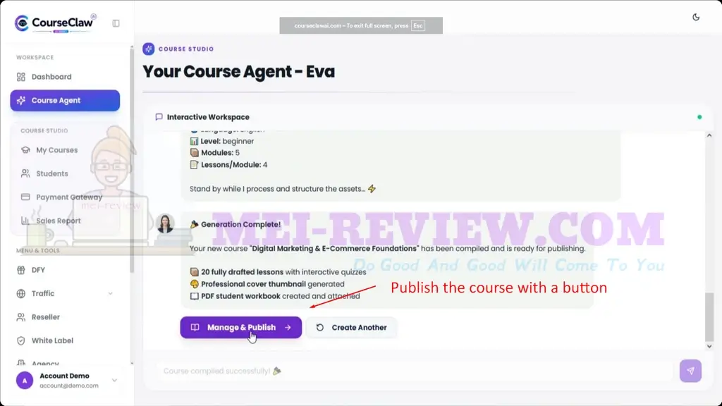 CourseClaw-AI-Demo-4-review