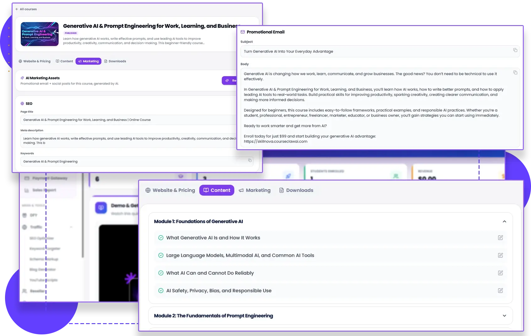 CourseClaw-AI-Feature-4-Marketing